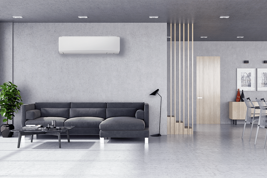 Mitsubishi Electric 9.0kW cooling only wall mounted air conditioner in open plan living area